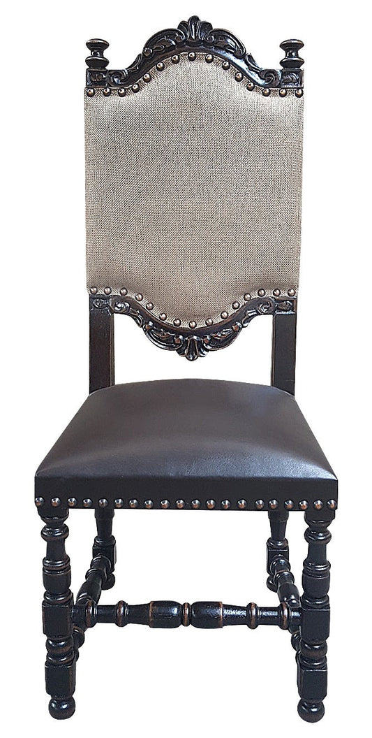 DEL REY CHAIR - FABRIC BACK, LEATHER SEAT, NAILHEAD TRIM (2-Pack)