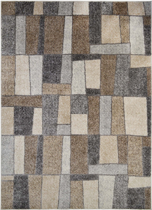 Denver High/Low Textured Rugs 12mm Pile Height -  Gridlock Multi 7'10"x9'10"