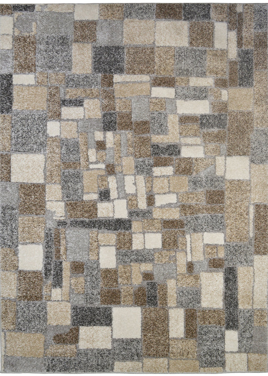 Denver High/Low Textured Rugs 12mm Pile Height -  Cobblestone Multi 5'3"x7'3"