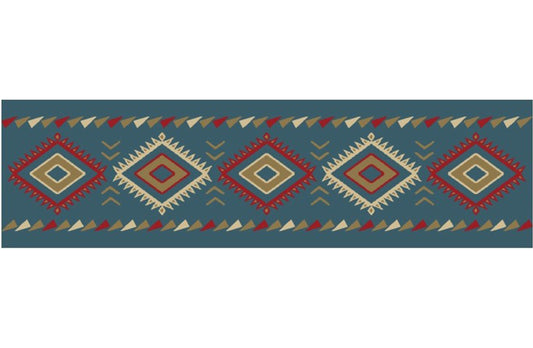 Cozy Cabin Diamonds Blue Stair Tread 9"x30" ; (Pack of 13), Made in the USA, 8mm pile height