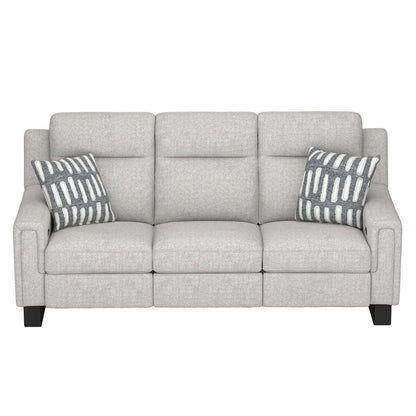 2P SOFA W /  DROP DOWN TABLE, STORAGE DRAWER & 2 PILLOWS - CREAM