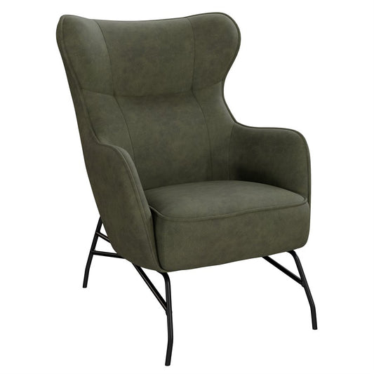 Green pu Upholstered Accent Chair Contemporary Design (2-Pack)