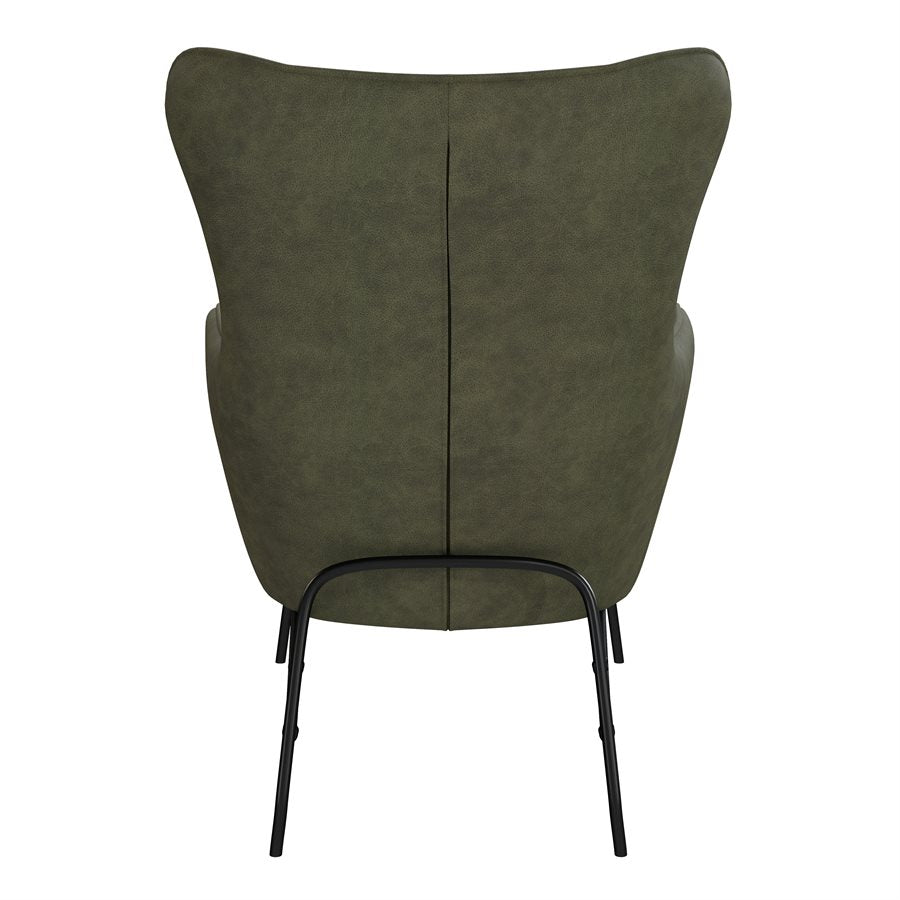 Green pu Upholstered Accent Chair Contemporary Design (2-Pack)