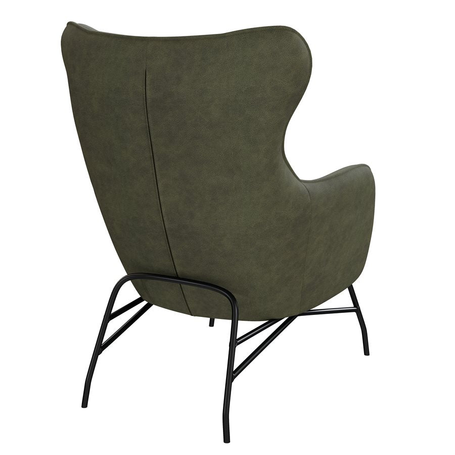 Green pu Upholstered Accent Chair Contemporary Design (2-Pack)
