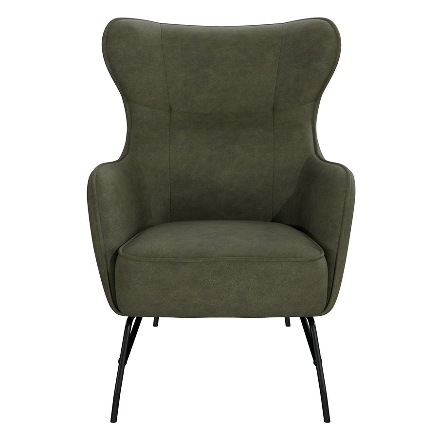 Green pu Upholstered Accent Chair Contemporary Design (2-Pack)