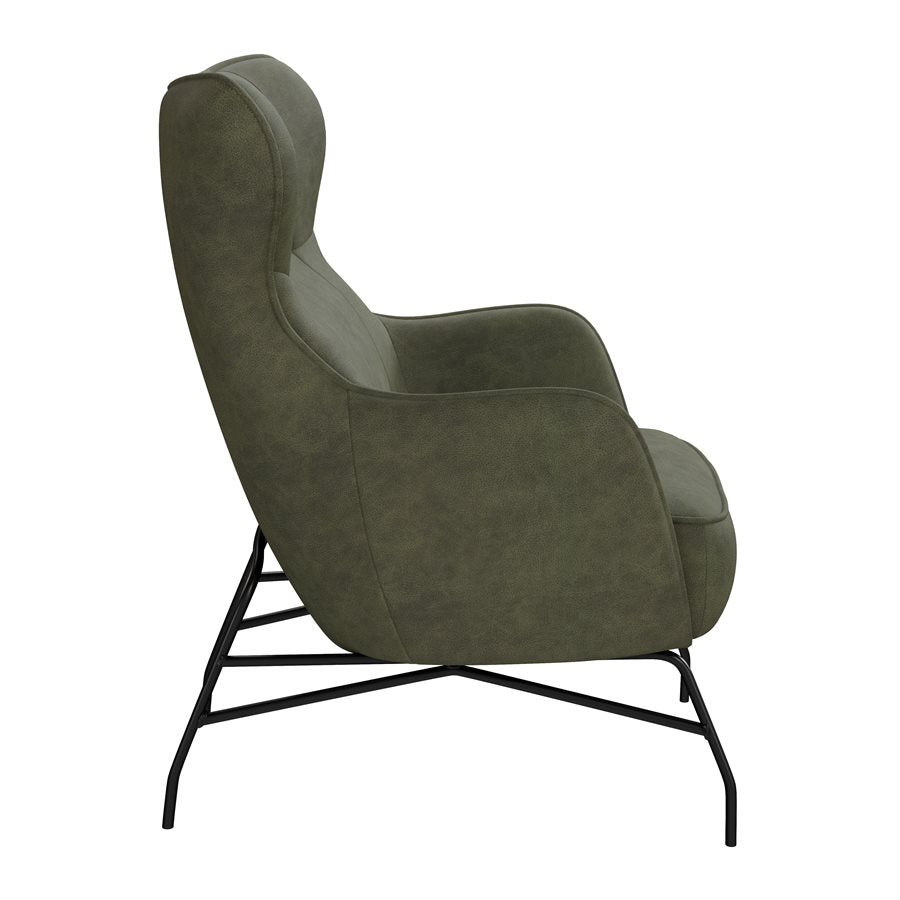 Green pu Upholstered Accent Chair Contemporary Design (2-Pack)