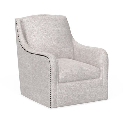 Cream Fabric Accent Chair with Nail Trim (2-Pack)