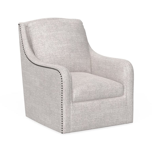 Cream Fabric Accent Chair with Nail Trim (2-Pack)