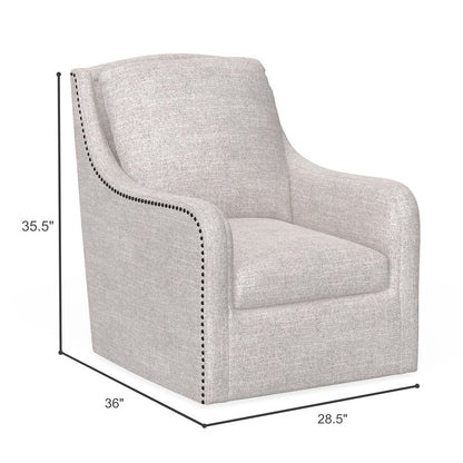 Cream Fabric Accent Chair with Nail Trim (2-Pack)