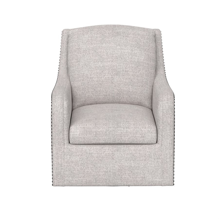 Cream Fabric Accent Chair with Nail Trim (2-Pack)