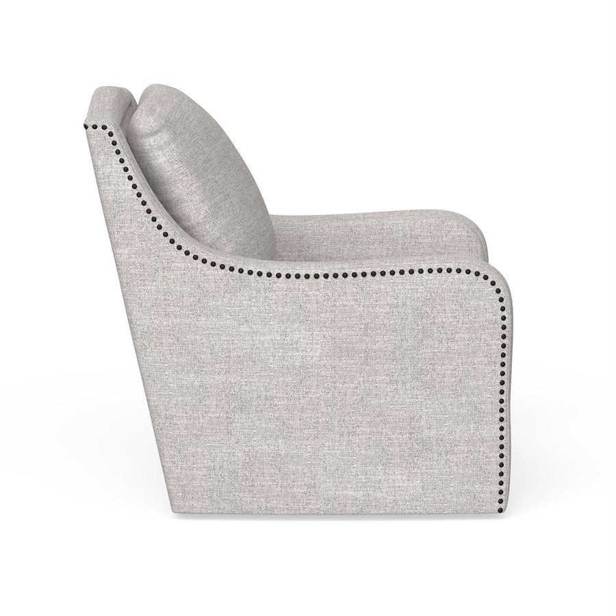 Cream Fabric Accent Chair with Nail Trim (2-Pack)