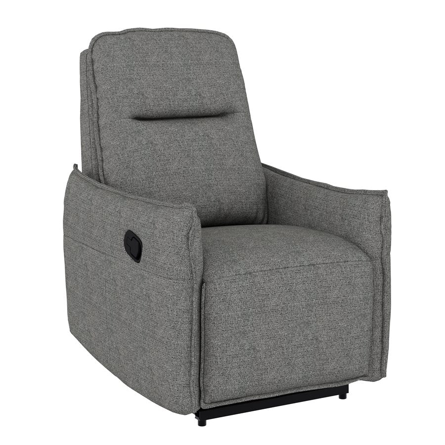 Charcoal Fabric Modern Recliner Chair Pillow-edge seams (2-Pack)