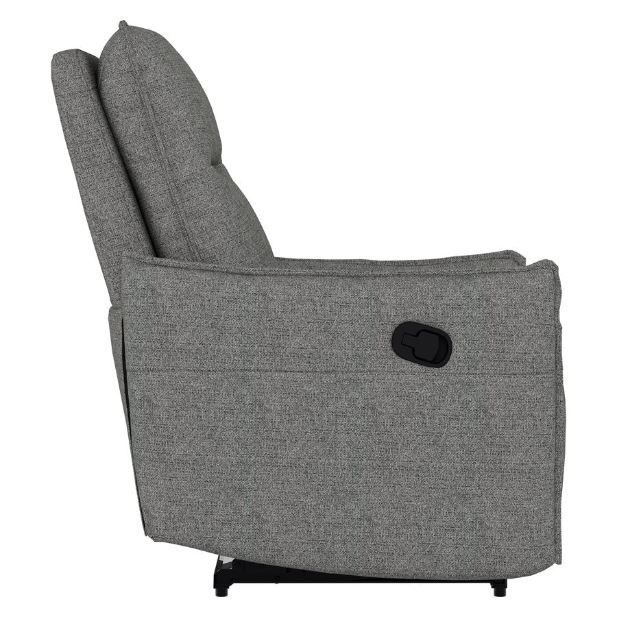 Charcoal Fabric Modern Recliner Chair Pillow-edge seams (2-Pack)