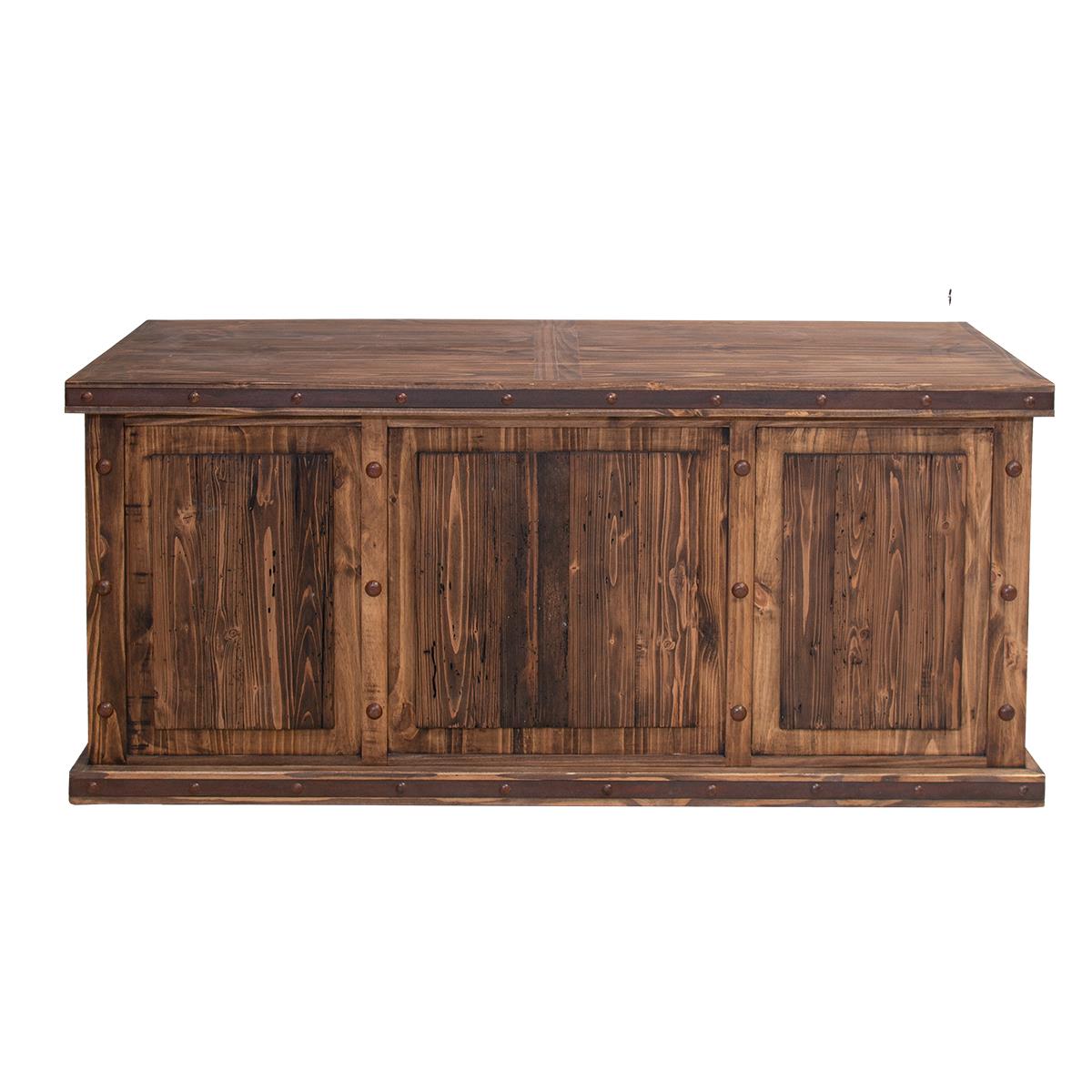 Santiago River Executive Desk – Solid Wood – Hand Crafted – Iron Trim