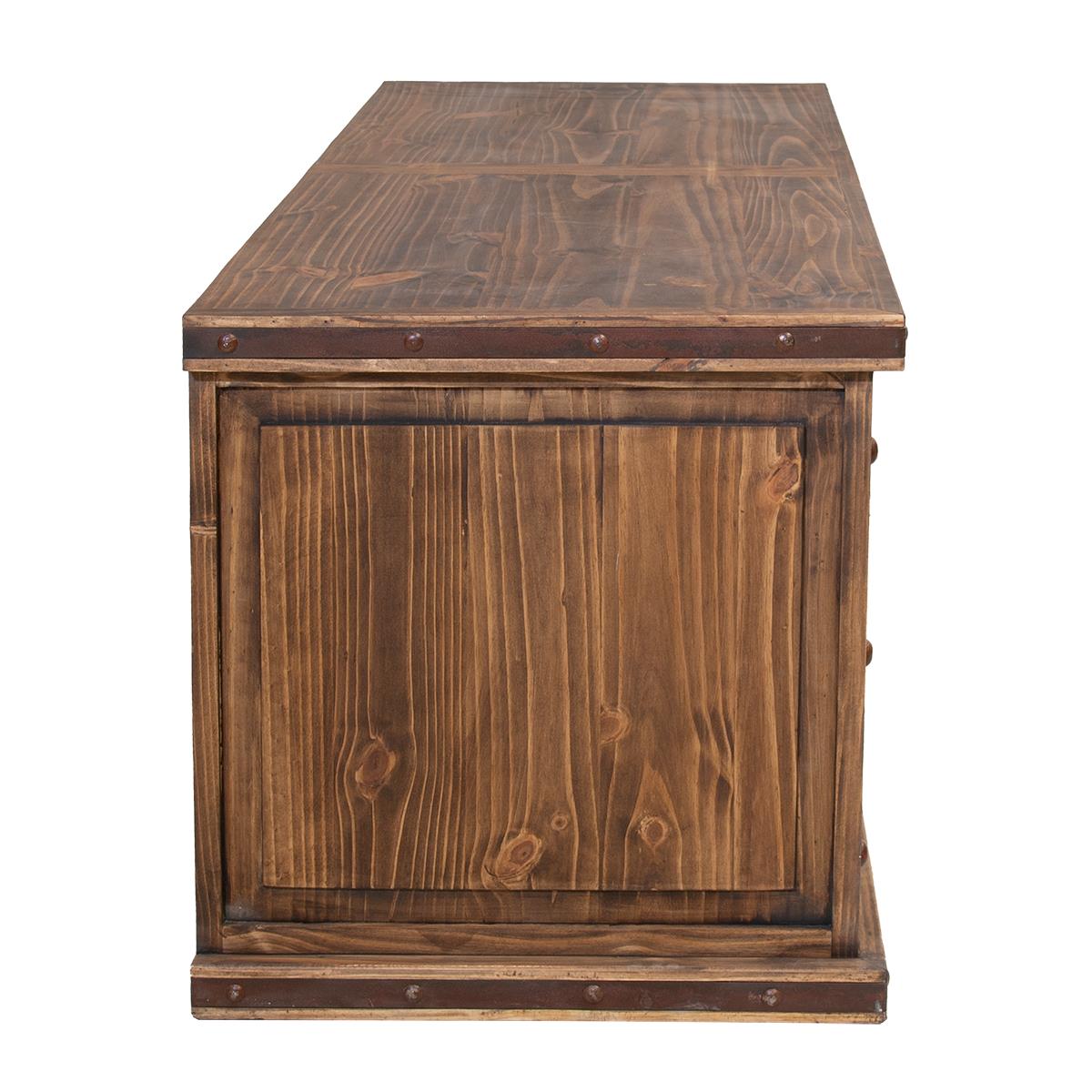 Santiago River Executive Desk – Solid Wood – Hand Crafted – Iron Trim