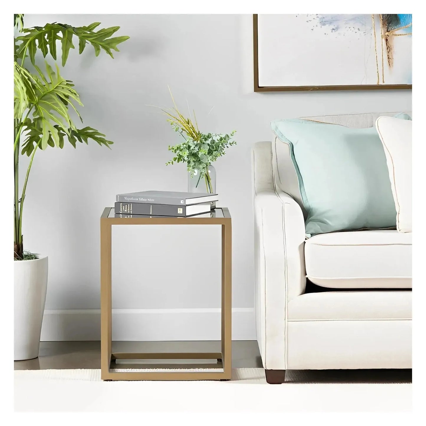 Hamilton End Table (Set of 2) - Metal Frame - Glass Top