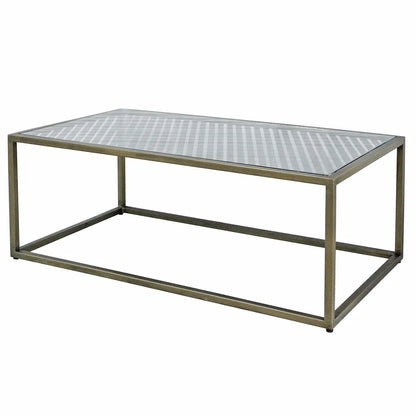 Hamilton Rectangular Iron & Glass Cocktail or Coffee Table