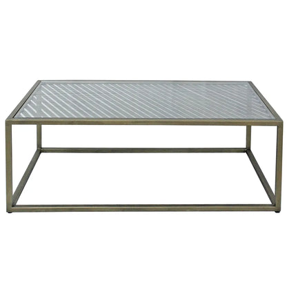 Hamilton Rectangular Iron & Glass Cocktail or Coffee Table