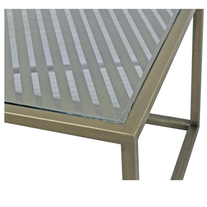 Hamilton Rectangular Iron & Glass Cocktail or Coffee Table