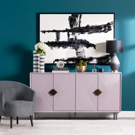 Oakmere 72" Lavender 4-Door Media Credenza - Contemporary