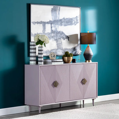 Oakmere 72" Lavender 4-Door Media Credenza - Contemporary
