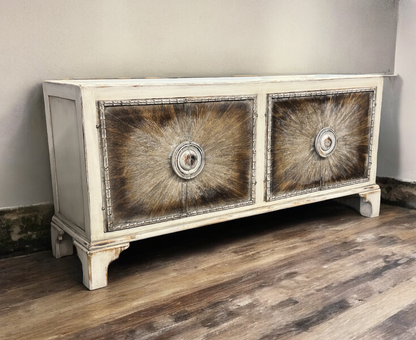 Chamerolles Ivory Handcrafted Dining Room Buffet Table In Antique Finish 19.5 x 78 x 36