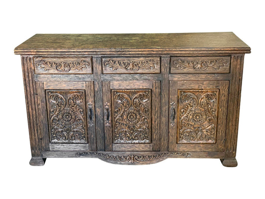 Menars Palatial Dark Walnut Carved Sideboard Dining Room Buffet Table