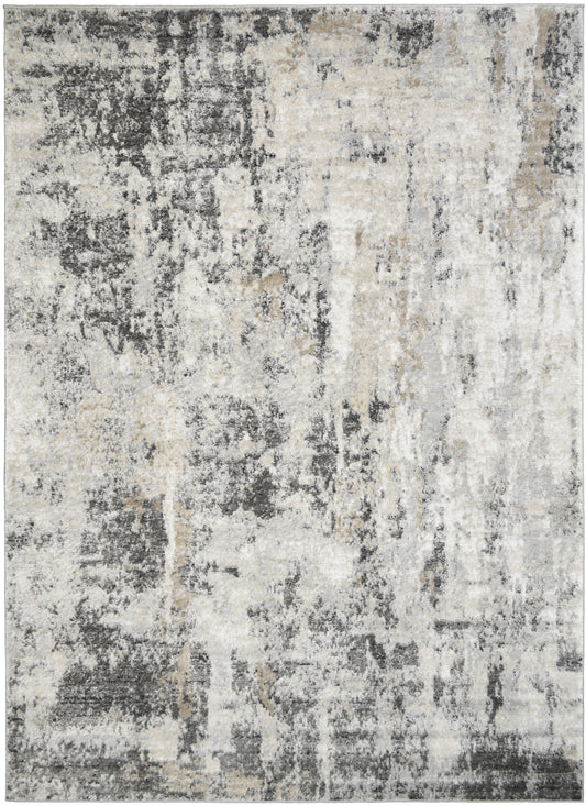 Firenze Area Rug Celestial Gray 5'3"x7'3" Traditional Design, Low-Profile 9mm pile height, Thin