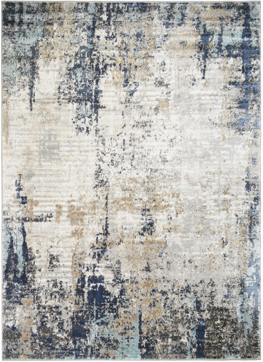 Firenze Area Rug Stellar Ivory 5'3"x7'3" Traditional Design, Low-Profile 9mm pile height, Thin