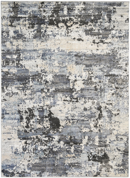 Firenze Area Rug Blissful Blue 7'10"x9'10" Traditional Design, Low-Profile 9mm pile height, Thin