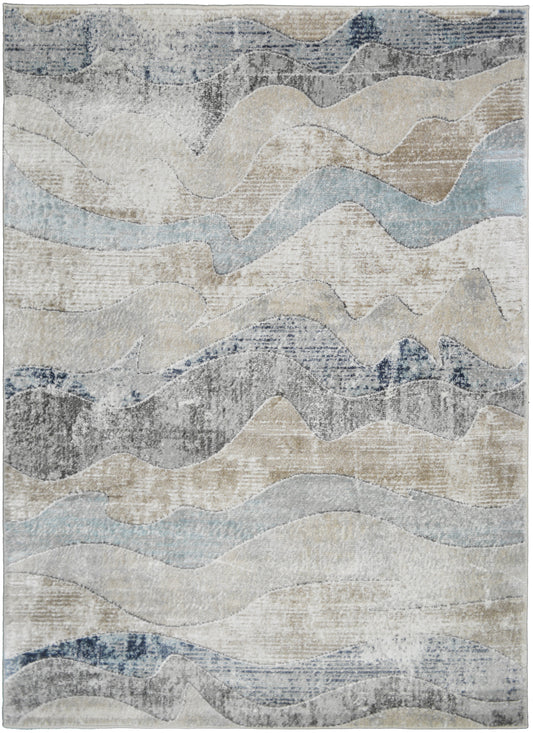 Firenze Area Rug Marvel Ivory 7'10"x9'10" Traditional Design, Low-Profile 9mm pile height, Thin