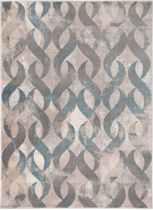 Galleria Area Rug Lenox Multi 5'3"x7'3" Contemporary, Geometric Design, 10mm pile height, Thin