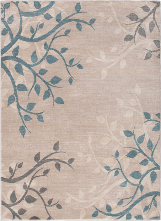 Galleria Area Rug Vinings Cream 5'3"x7'3" Contemporary, Geometric Design, 10mm pile height, Thin