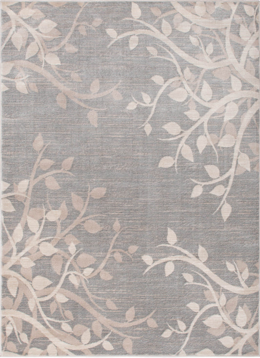 Galleria Area Rug Vinings Gray 5'3"x7'3" Contemporary, Geometric Design, 10mm pile height, Thin
