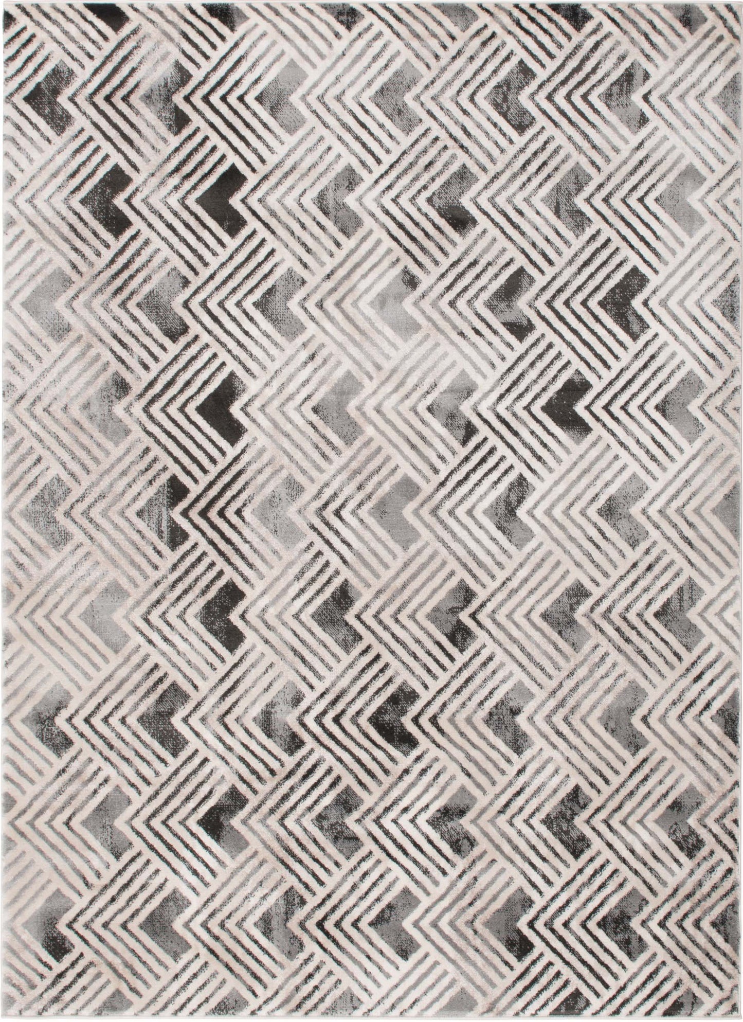 Galleria Area Rug Nickel Gray 7'10"x9'10" Contemporary, Geometric Design, 10mm pile height, Thin