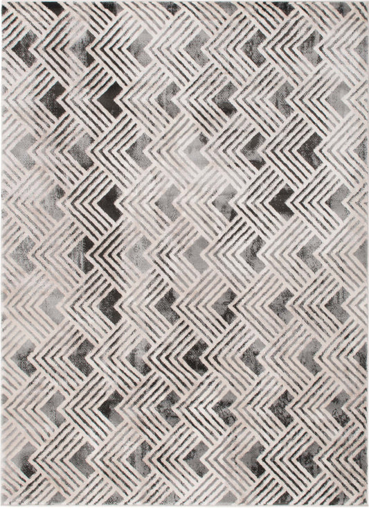 Galleria Area Rug Nickel Gray 7'10"x9'10" Contemporary, Geometric Design, 10mm pile height, Thin