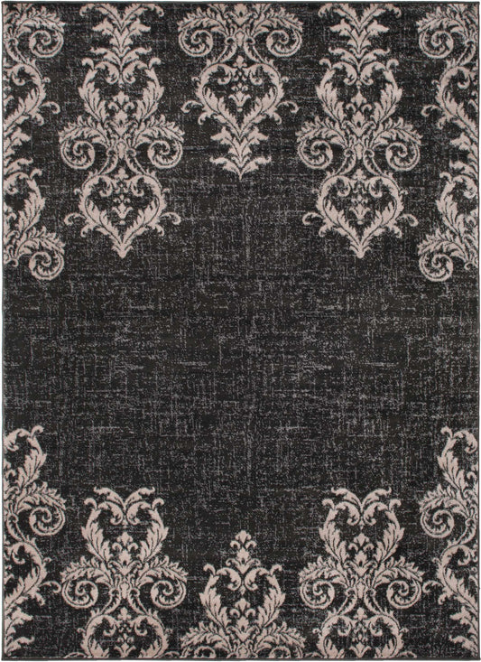 Galleria Area Rug Kingston Black 7'10"x9'10" Contemporary, Geometric Design, 10mm pile height, Thin