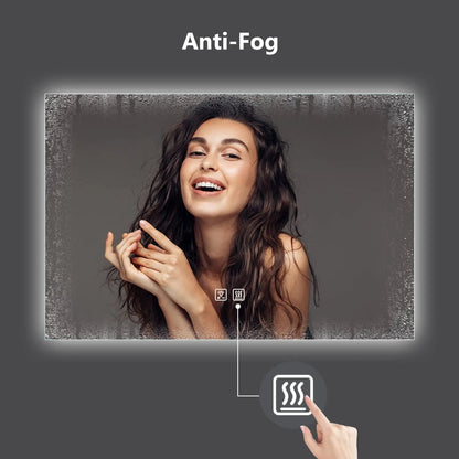 Edge Glow LED Bathroom Mirror (50+ in) - Adjustable Brightness and Color Temperature - Anti-Fog
