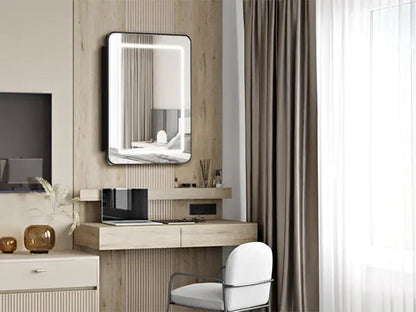 Framed Recessed Bathroom Vanity LED Mirror and Medicine Cabinet (16-30 in) - Adjustable Brightness and Color Temperature - Anti-Fog
