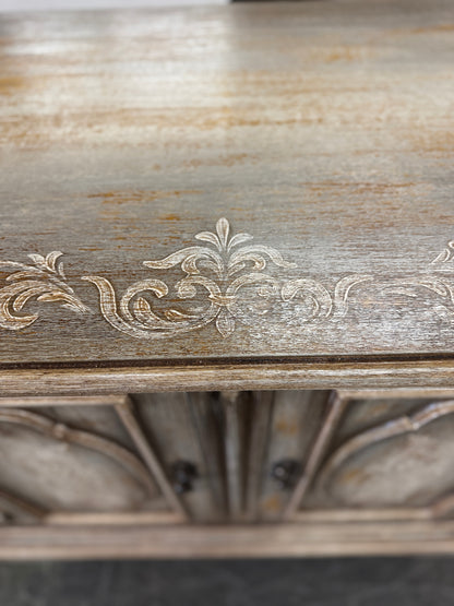 Madrid Antique Gray Distressed Dining Room Buffet Table 24 X 92.5 X 42