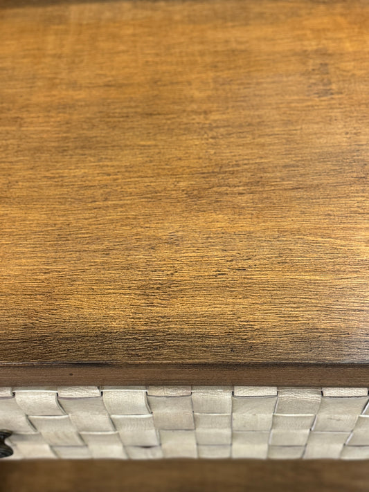 Belcastel Nightstands (2-Pack), Walnut, Cane-Woven Drawer Fronts