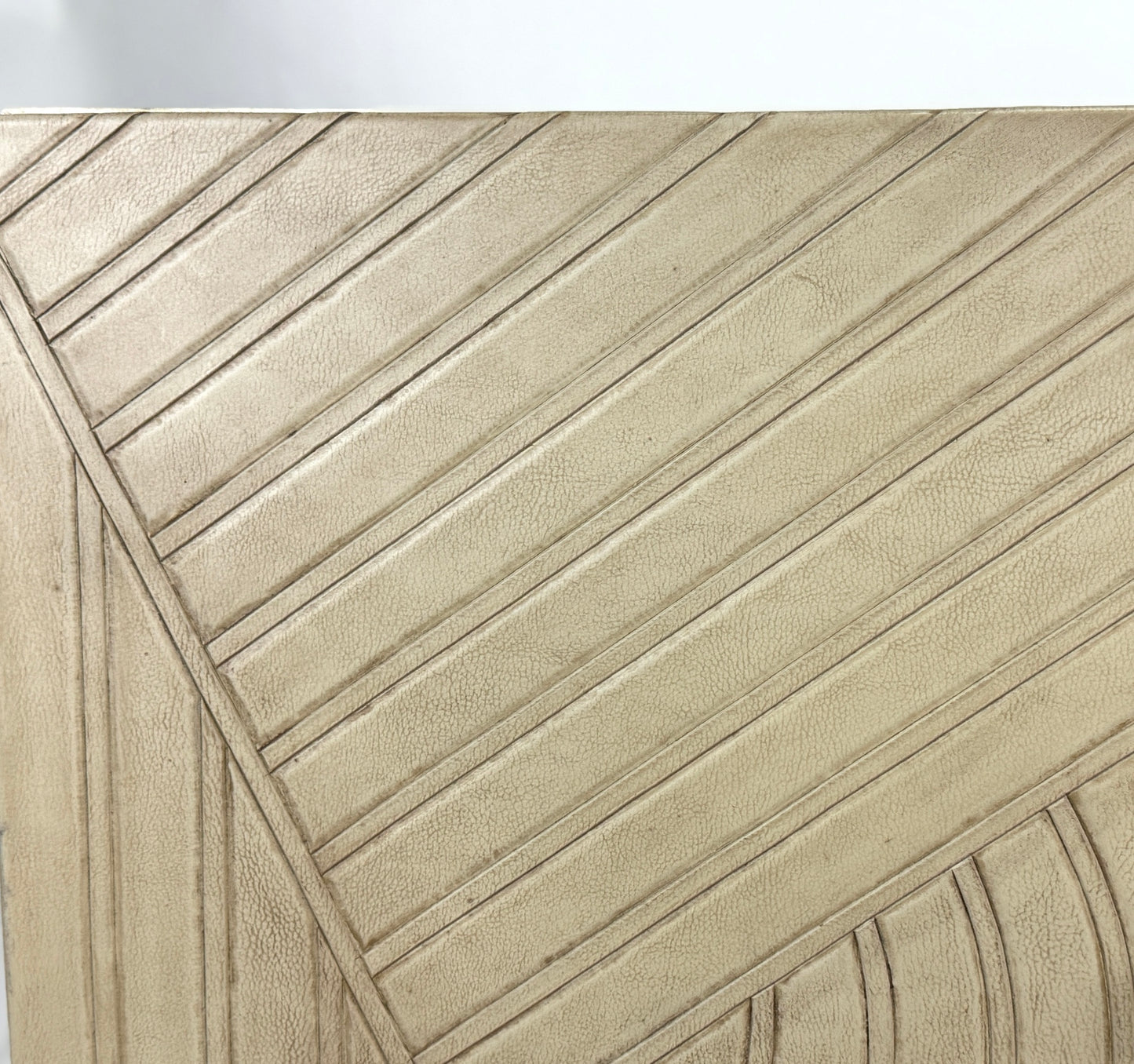 Entraygues Chest, Weathered White, Carved Geometric Panels