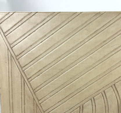 Entraygues Chest, Weathered White, Carved Geometric Panels