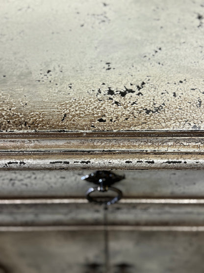 Blois-Inspired Ivory Distressed European Handcrafted Dining Buffet Table