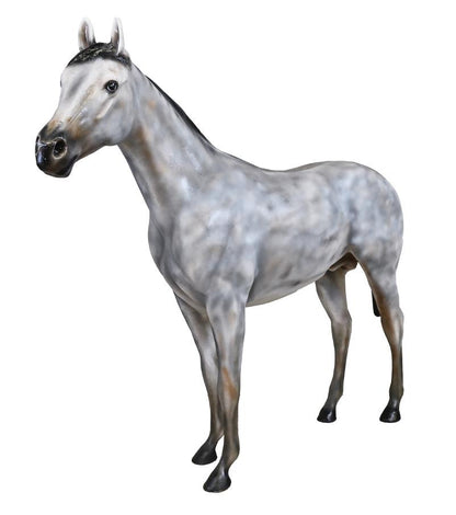 High Country Stallion | Life-Size Horse Sculpture, Fiberglass, Gray