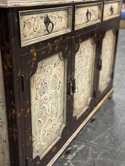 Castellina Porto Handcrafted Distressed Walnut Dining Room Buffet Table - 12 x 61 x 38