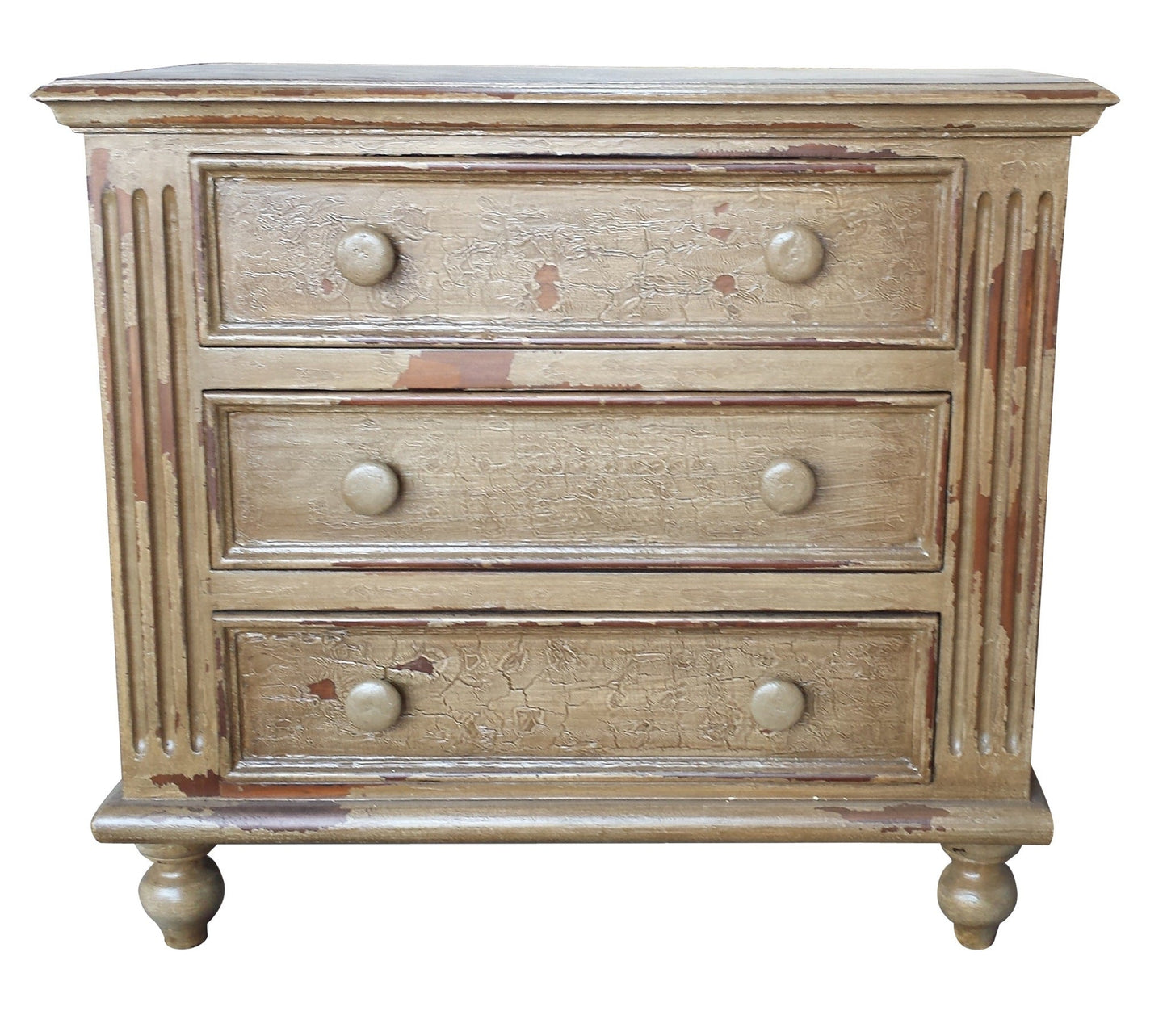 Grasse Nightstands (2-Pack), Antique Gold, Distressed finish with weathered patina