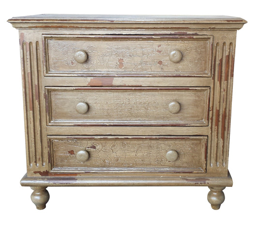 Grasse Nightstands (2-Pack), Antique Gold, Distressed finish with weathered patina