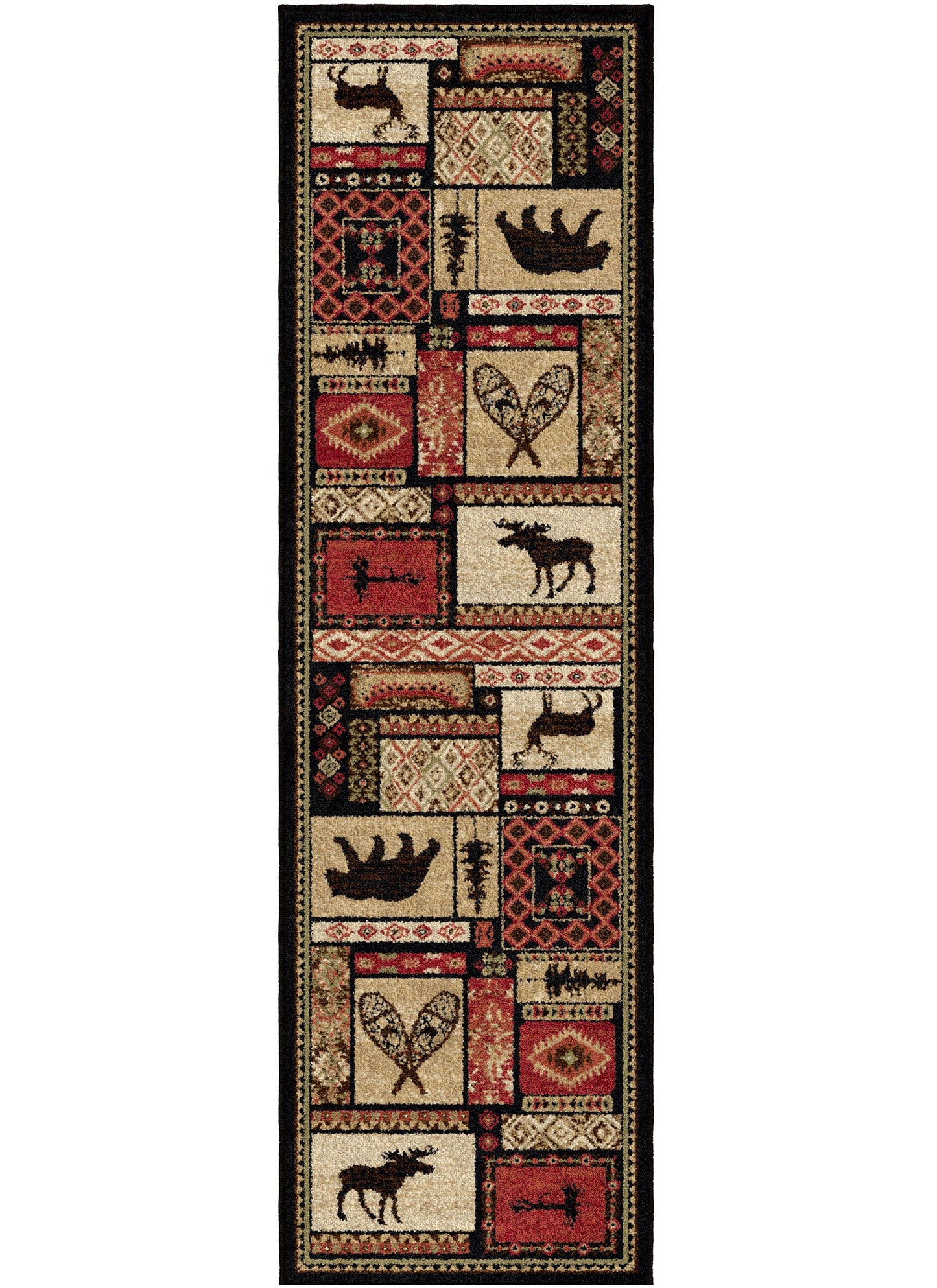 Lodge King Patchwork Multicolor Rug