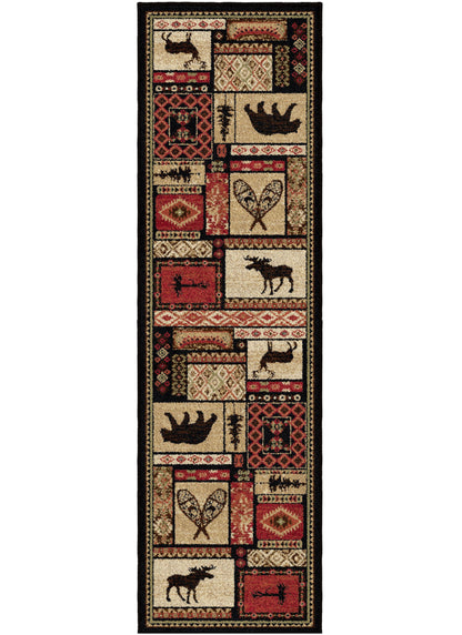 Lodge King Patchwork Multicolor Rug